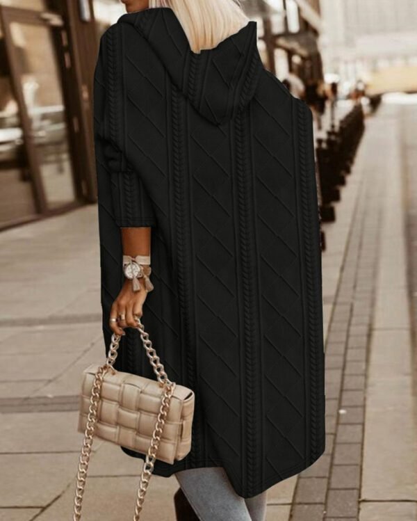 Fashionable Solid Color Knitted Casual Coat - Image 2