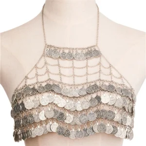 Metal Mesh Gypsy Body Sexy Bra Tassel Bra