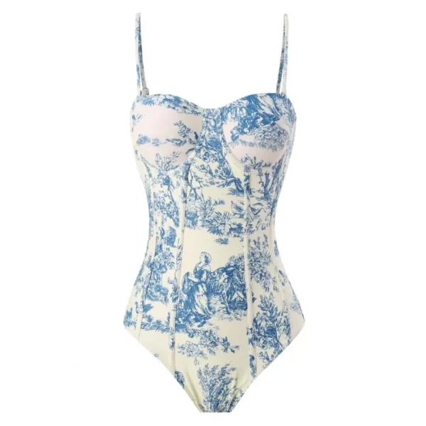 Retro Sexy One-Piece Beach Wear Printed Beach Dress - Image 13