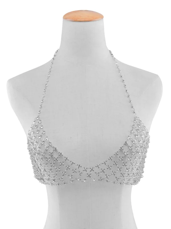 Metal Mesh Gypsy Body Sexy Bra Tassel Bra - Image 6