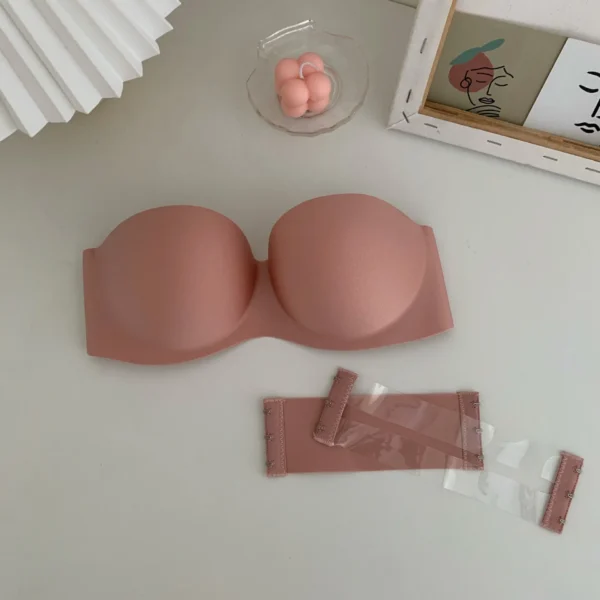 Women Sexy Strapless Bra Solid Sexy Push Up Bra - Image 12