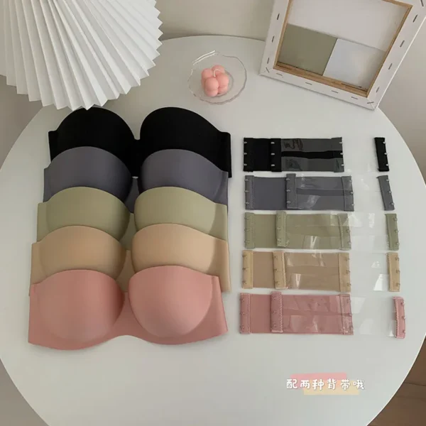 Women Sexy Strapless Bra Solid Sexy Push Up Bra - Image 4