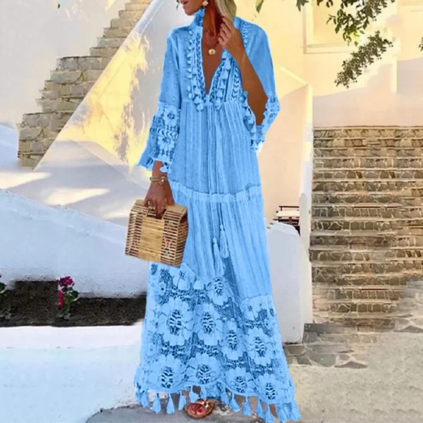 Women'S Beach Maxi Dress Casual Beach Wear Lace Beach Dress - Image 2