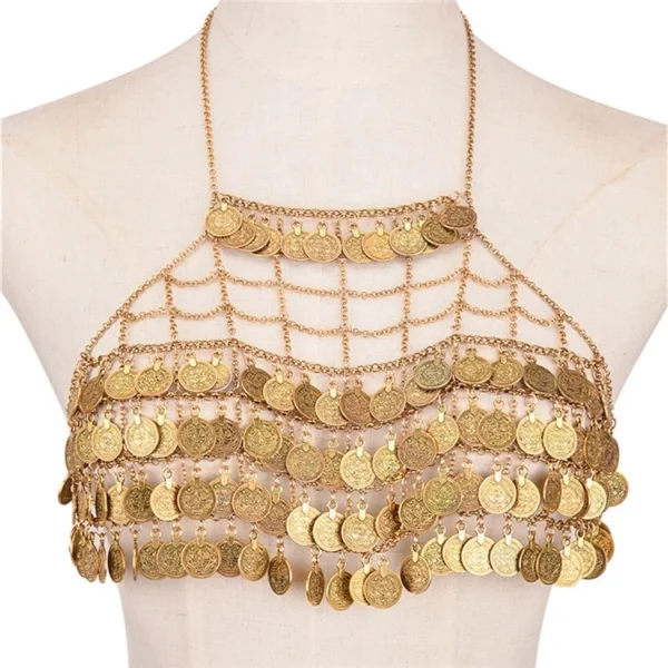 Metal Mesh Gypsy Body Sexy Bra Tassel Bra - Image 7