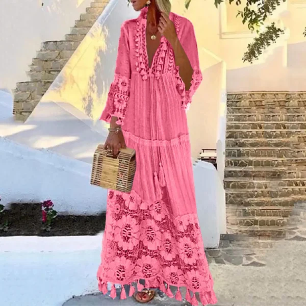 Women'S Beach Maxi Dress Casual Beach Wear Lace Beach Dress - Image 4