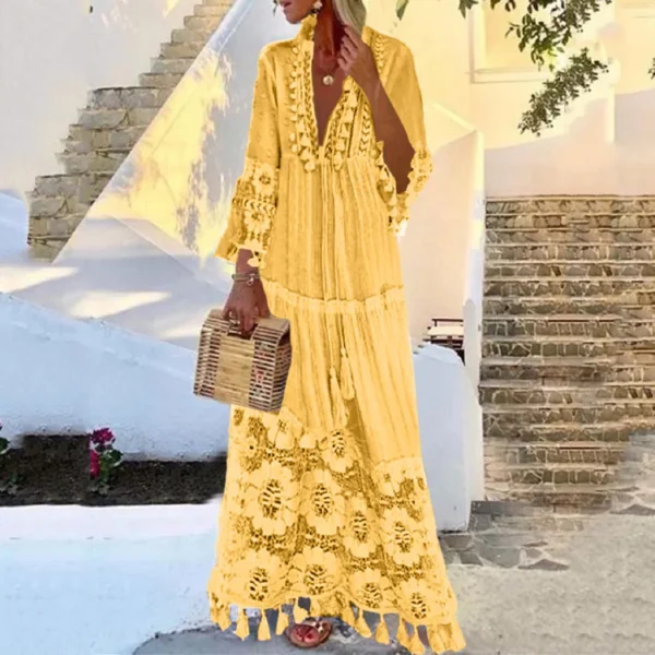 Women'S Beach Maxi Dress Casual Beach Wear Lace Beach Dress - Image 3