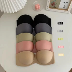 Women Sexy Strapless Bra Solid Sexy Push Up Bra