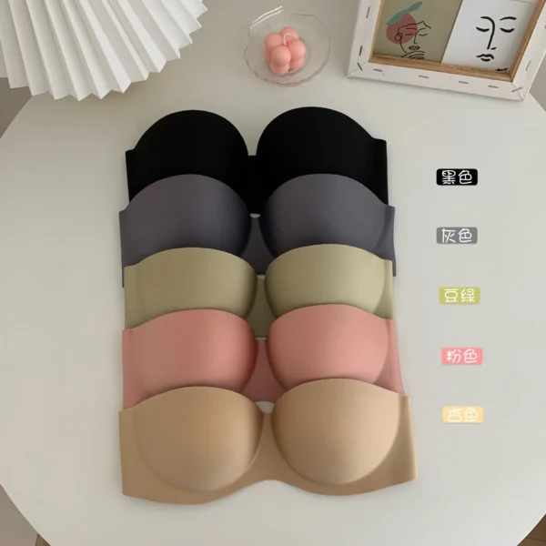 Women Sexy Strapless Bra Solid Sexy Push Up Bra