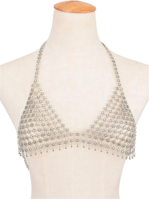 Metal Mesh Gypsy Body Sexy Bra Tassel Bra - Image 10