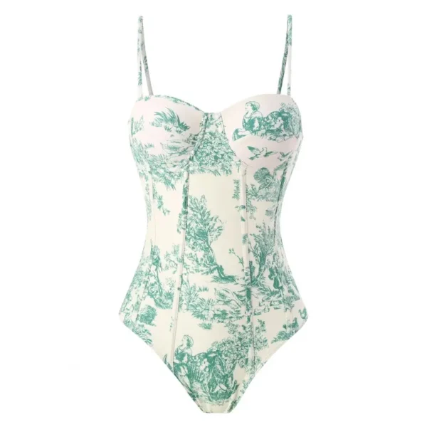 Retro Sexy One-Piece Beach Wear Printed Beach Dress - Image 8