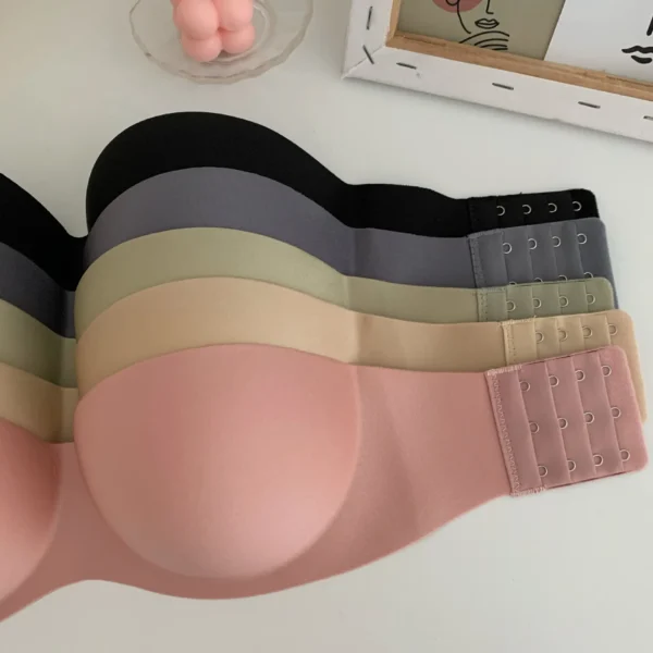 Women Sexy Strapless Bra Solid Sexy Push Up Bra - Image 6