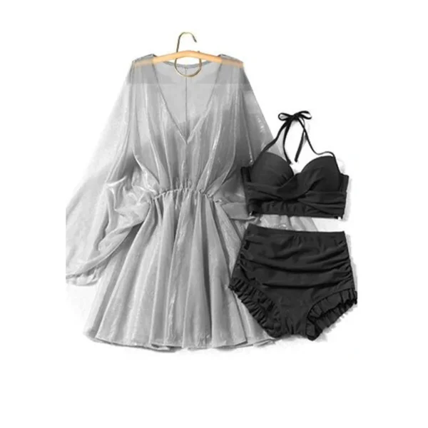 Solid Color Korean Sexy Slim Casual Beach Wear Set - Image 2