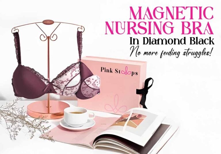 Magnetic Nursing Bra - Pink Straps