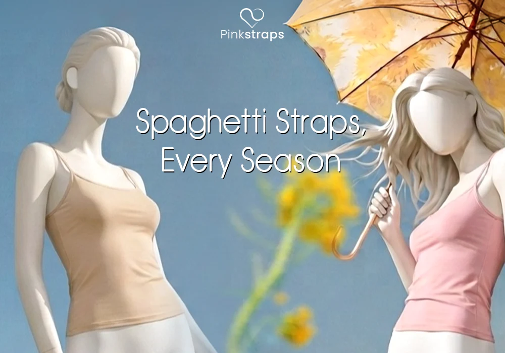 Spaghetti Strap Dress - Pink Straps
