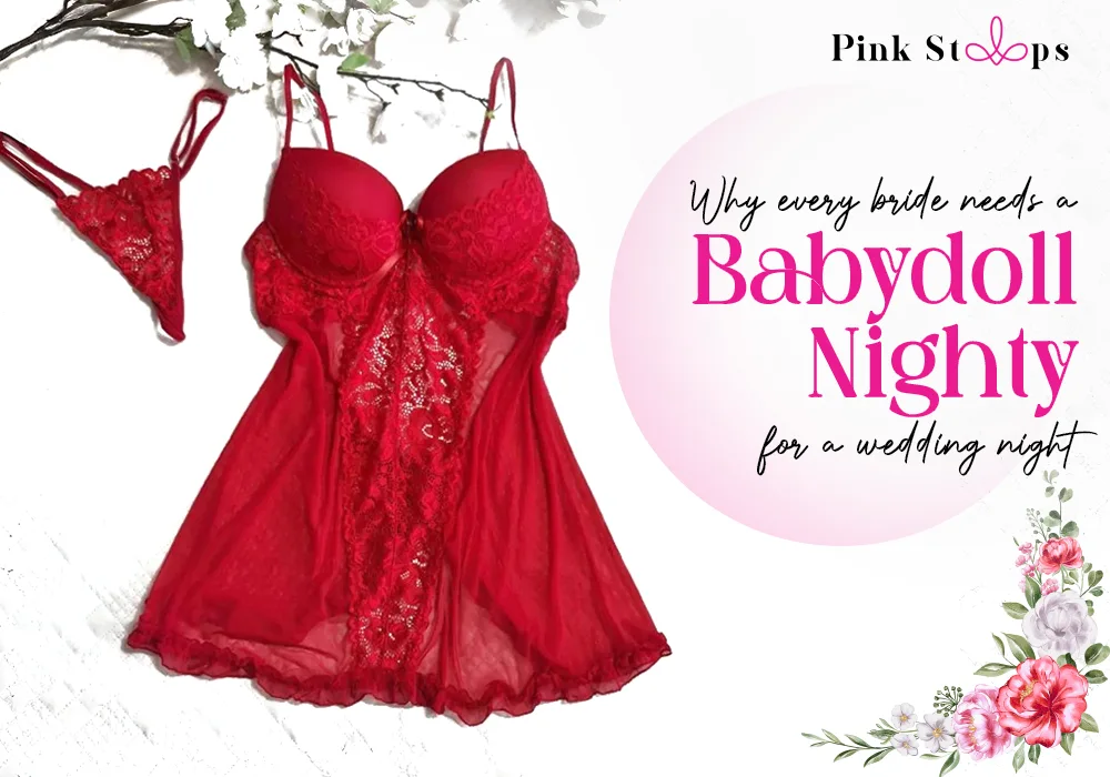 best nighty for honeymoon - Pink Straps