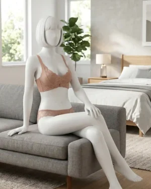 Vintage Lace Lingerie Bra Set Medium Thick Cup