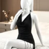 Women’s Sexy Cowl Neck Chain Mini Dress