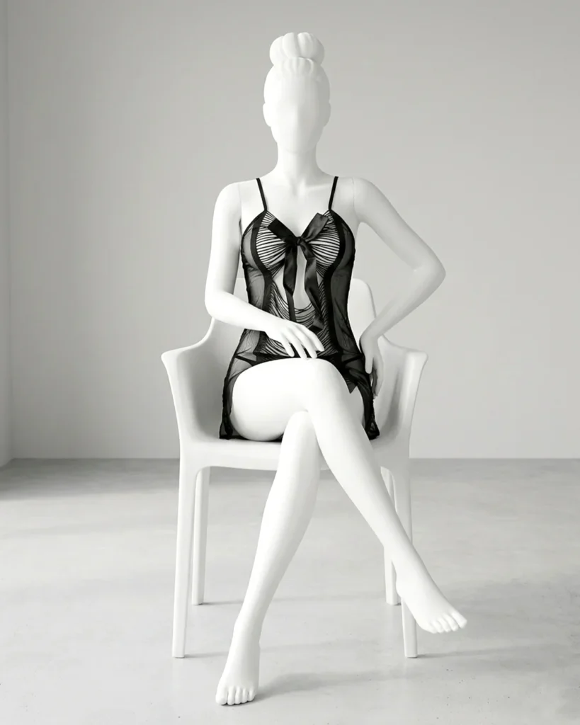 Women’s Backless Sheer Lace Lingerie Nightdress