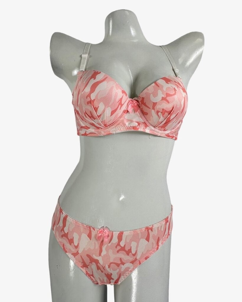 Bra Set Sexy Push-Up Adjustable Anti-Sagging With Low-Rise Bikini Panties