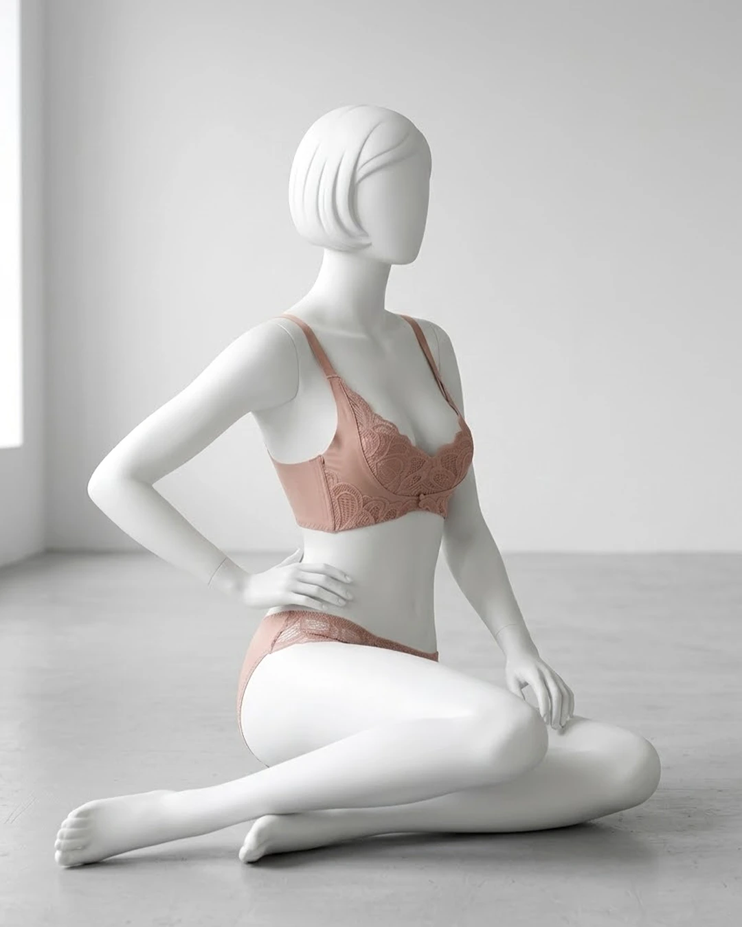 Vintage Lace Bra Set Medium Thick Cup – Breathable Wire-Free Gathered Bra &Amp; Panties For Women 3 Vintage Lace Bra Set Medium Thick Cup