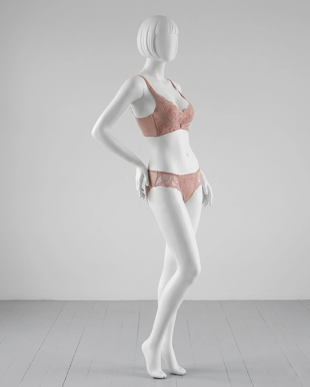 Vintage Lace Bra Set Medium Thick Cup – Breathable Wire-Free Gathered Bra &Amp; Panties For Women 2 Vintage Lace Bra Set Medium Thick Cup