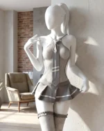 Women’s Uniform-Inspired Sheer Lingerie Set