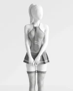 Women’s Uniform-Inspired Sheer Lingerie Set