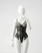 Women’s Mesh & Patent Leather Underwire Teddy