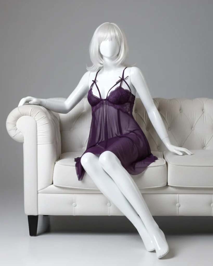 V-Neck Front-Open Sexy Lingerie Sleepwear With Drawstring