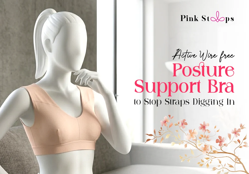 Posture Support Bra - Pink Straps