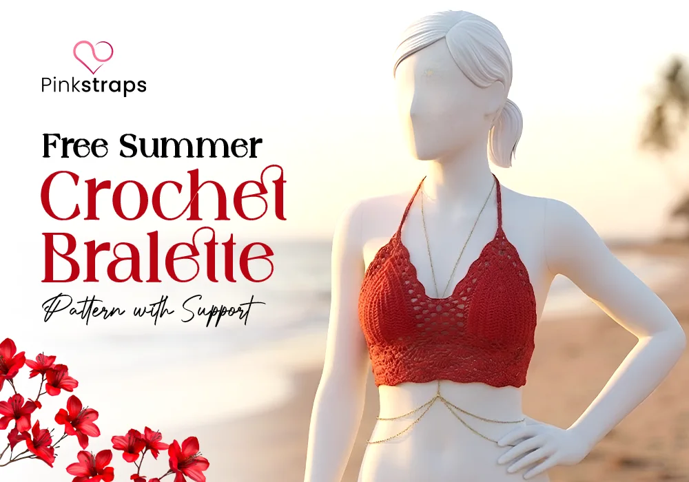 crochet pattern bra - Pink Straps