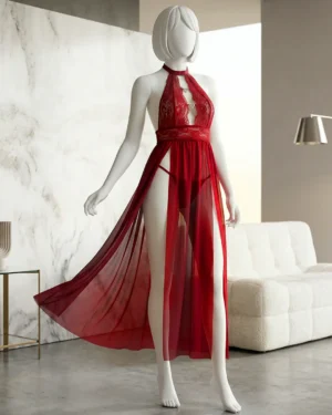 Sexy Women’s Lace Light Control Thin Mesh Hollow Sheer Nightwear