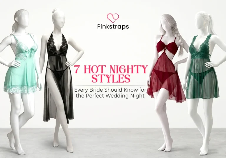 Best Hot Nighty For Bridal - Pink Straps