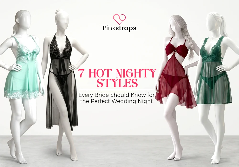 Best Hot Nighty For Bridal - Pink Straps