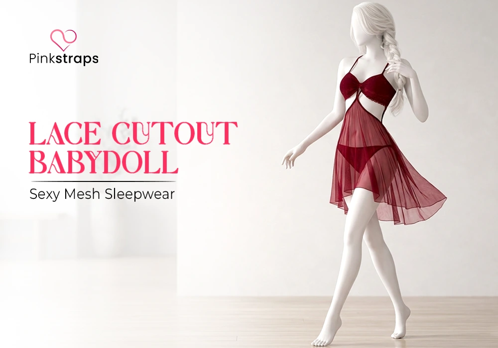 Best Hot Nighty For Bridal - Pink Straps