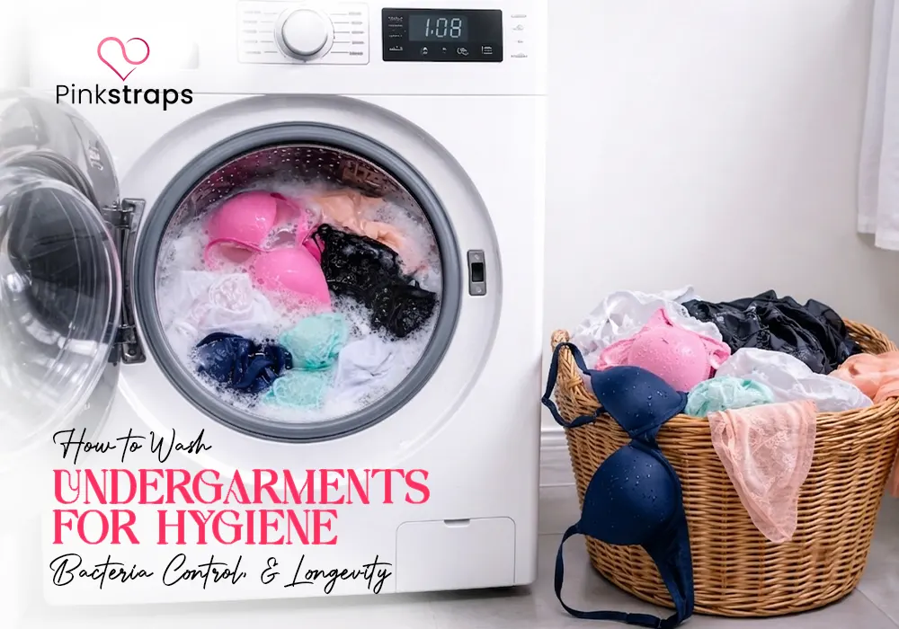 wash undergarments - Pink Straps