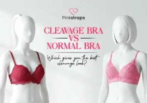 revealing cleavage bra - Pink Straps