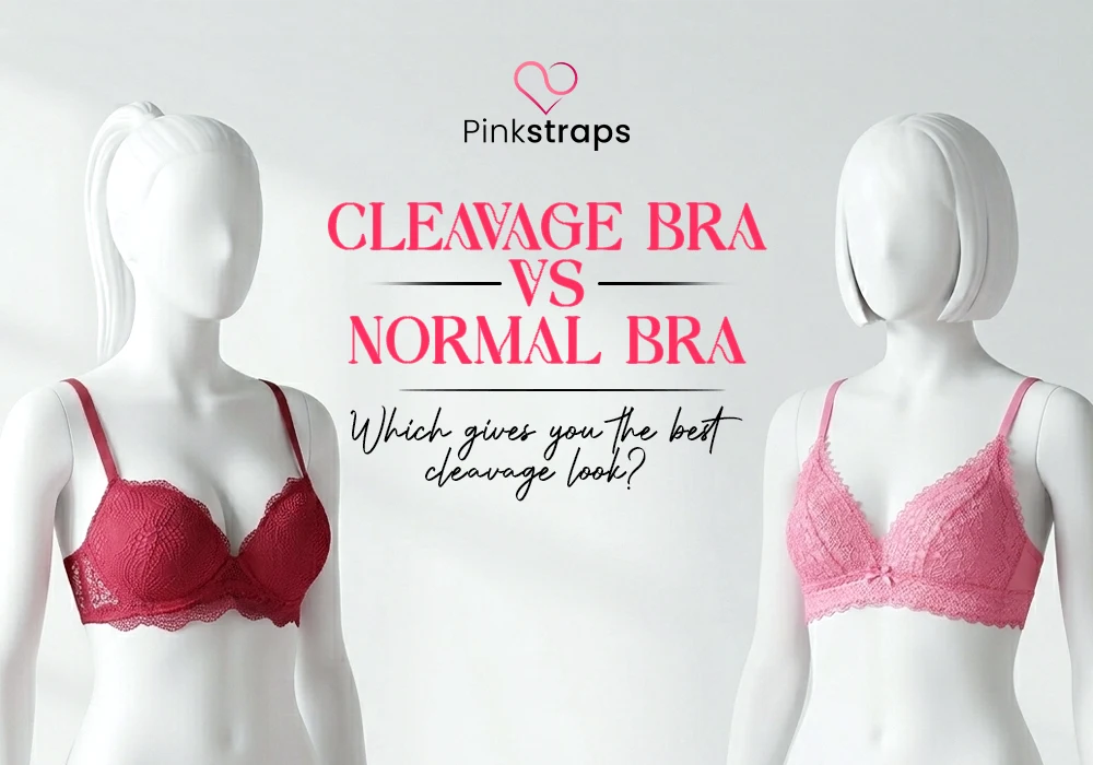 revealing cleavage bra - Pink Straps